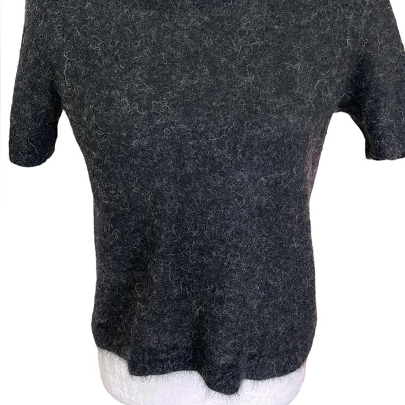 Everlane Cropped “The Alpaca Sweater Tee” in Heathered Black - M - Picture 6 of 13
